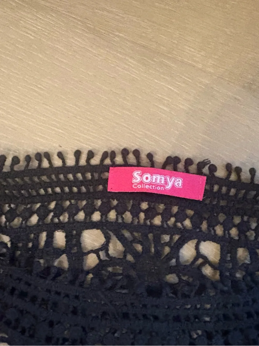 Black Crochet Knit Tunic Top or Swimsuit Coverup - Picture 6 of 6